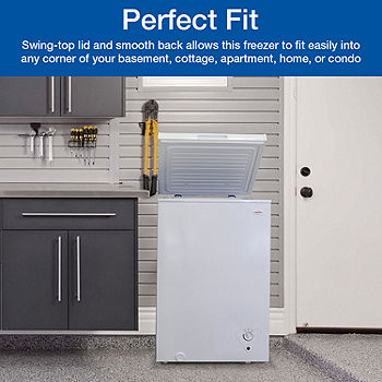 Koolatron Chest Freezer, 3.5 cu ft, Compact Freezer, 99 Litre, White,  Manual Defrost