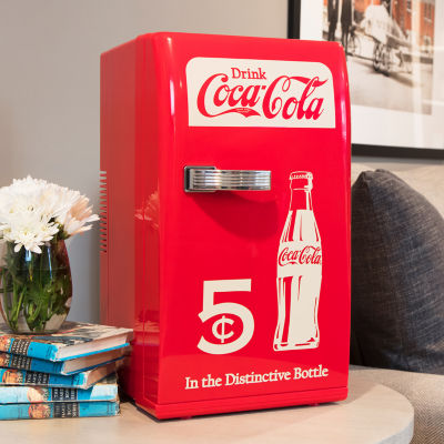 Coca-Cola Retro 18 Can Mini Fridge AC/DC Portable Cooler 22L (23