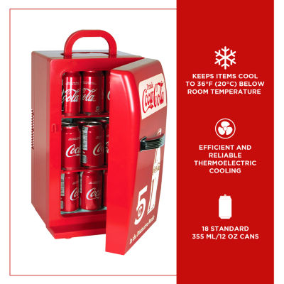 小物 cola Coca-Cola Retro 18 Can Mini Fridge AC/DC Portable Cooler 22L