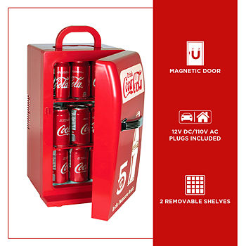 Nostalgia Coca-Cola 3.2 Cu. Ft. Refrigerator with Freezer, Red