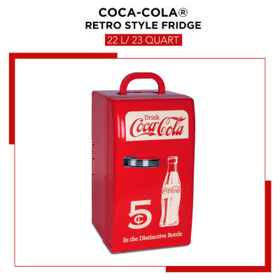 Coca-Cola Retro 18 Can Mini Fridge AC/DC Portable Cooler 22L (23