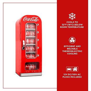 Coca-Cola 12 Can Portable Mini Fridge 12V DC 110V AC 10L Cooler, Red &  Reviews