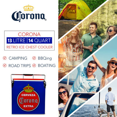 Corona Retro Ice Chest Cooler with Bottle Opener 13L (14 qt)- Blue and Red