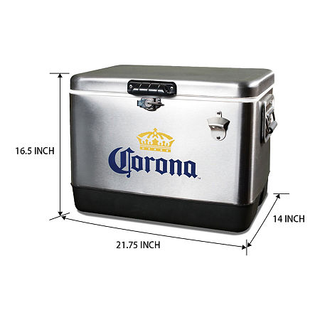 Corona Ice Chest Cooler With Bottle Opener- 51L (54 Qt)- 85 Cans, One Size, Silver