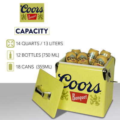 Coors Banquet Retro Ice Chest Cooler with Bottle Opener 13L (14 qt