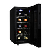 BLACK+DECKER 6 Bottle Wine Fridge, Thermoelectric Small Wine Cooler, Mini  Wine Fridge with Triple Pane Clear Glass Door, BD60016