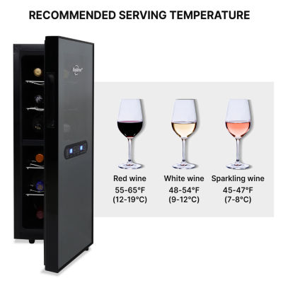 Koolatron 12 Bottle Dual Zone Wine Cooler Freestanding Wine Fridge