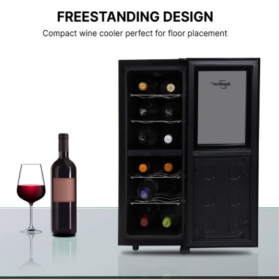 Koolatron 12 Bottle Dual Zone Wine Cooler Freestanding Wine Fridge