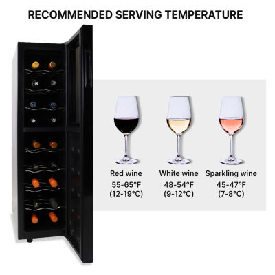 Koolatron 18 Bottle Dual Zone Wine Cooler Freestanding Wine Fridge