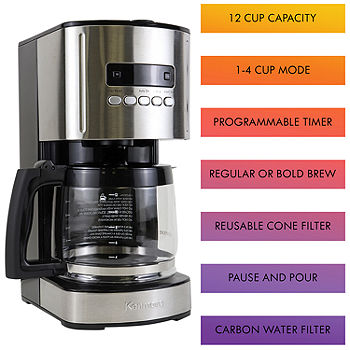 Kenmore Aroma Control Programmable 12-cup Coffee Maker- Black/Stainless  KKCM12B, Color: Black - JCPenney