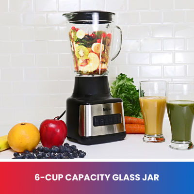 Total Chef 6-Speed Countertop Blender with Glass Jar- 6-cup- 500 Watts