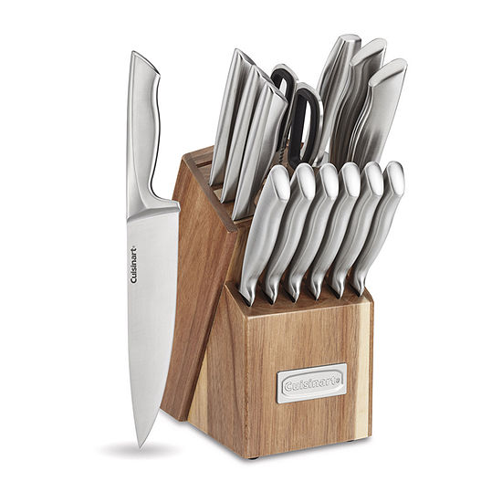 Cuisinart Stainless Steel Elite Acacia 15-Pc. Knife Block Set