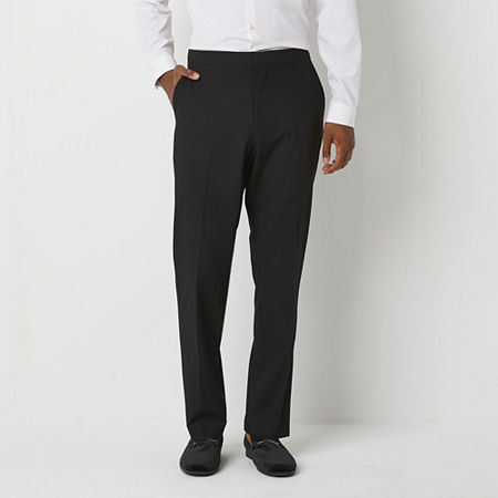 J. Ferrar Ultra Mens Stretch Fabric Regular Fit Tuxedo Pants, 29 30, Black