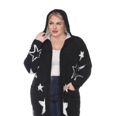 White Mark Womens Plus Hooded Midweight Coat