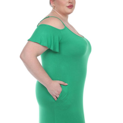 White Mark Womens Plus Short Sleeve Maxi Dress