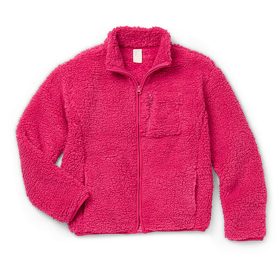 Thereabouts Sherpa Little & Big Girls Easy-on + Easy-off Adaptive Lightweight Jacket