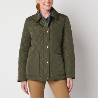 St. John's Bay Womens Water Resistant Midweight Quilted Jacket JCPenney