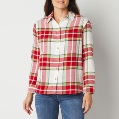 a.n.a Womens Long Sleeve Flannel Shirt