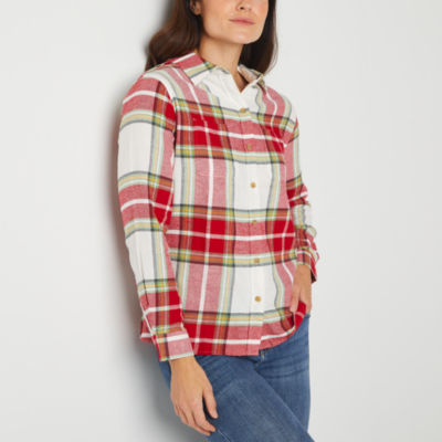 a.n.a Womens Long Sleeve Flannel Shirt