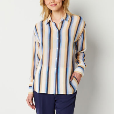 Worthington Womens Long Sleeve Regular Fit ButtonDown Shirt JCPenney
