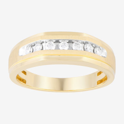6.5MM 1/4 CT. T.W. Natural Diamond White 10K Gold Wedding Band