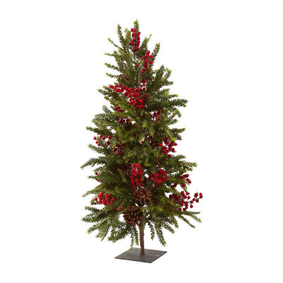 Nearly Natural Berry 3 Foot Pine Christmas Tree