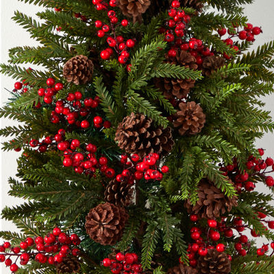 Nearly Natural Berry 3 Foot Pine Christmas Tree