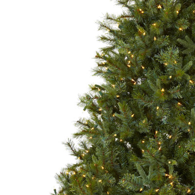 Nearly Natural Majestic Multi 7 1/2 Foot Pre-Lit Pine Christmas Tree