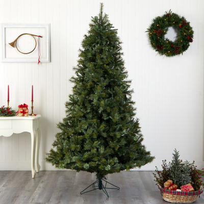 Nearly Natural Majestic Multi 7 1/2 Foot Pre-Lit Pine Christmas Tree