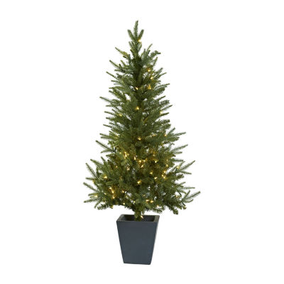 Nearly Natural With Clear Lights & Planter 4 1/2 Foot Pre-Lit Christmas Tree