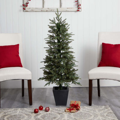 Nearly Natural With Clear Lights & Planter 4 1/2 Foot Pre-Lit Christmas Tree