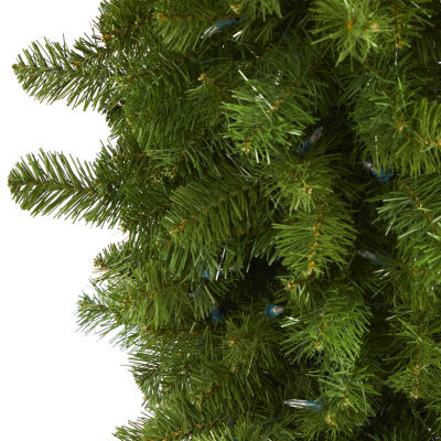 Nearly Natural Upside Down Faux 8 Foot Pre-Lit Spruce Christmas Tree