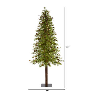 Nearly Natural Wyoming Faux 9 Foot Pre-Lit Christmas Tree