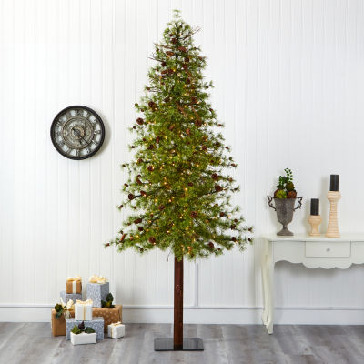 Nearly Natural Wyoming Faux 9 Foot Pre-Lit Christmas Tree