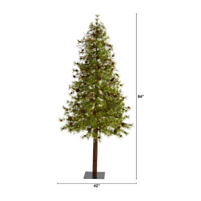 Nearly Natural Wyoming Faux 7 Foot Pre-Lit Christmas Tree