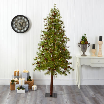 Nearly Natural Wyoming Faux 7 Foot Pre-Lit Christmas Tree