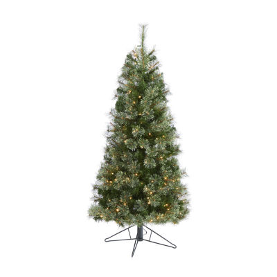 Nearly Natural Cashmere Slim Faux 5 Foot Pre-Lit Christmas Tree