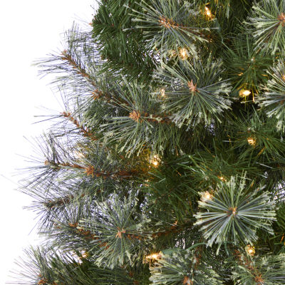 Nearly Natural Cashmere Slim Faux 5 Foot Pre-Lit Christmas Tree