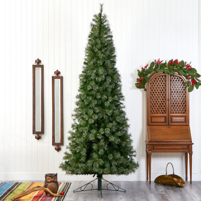 Nearly Natural Cashmere Slim Faux 10 Foot Pre-Lit Christmas Tree