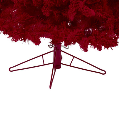 Nearly Natural Flocked Faux 7 Foot Pre-Lit Fir Christmas Tree