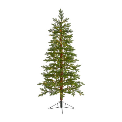 Nearly Natural Faux 6 1/2 Foot Pre-Lit Fir Christmas Tree