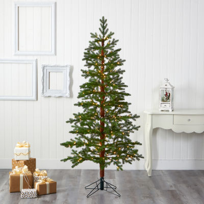 Nearly Natural Faux 6 1/2 Foot Pre-Lit Fir Christmas Tree