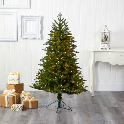 Nearly Natural Cambridge Faux 5 Foot Pre-Lit Fir Christmas Tree