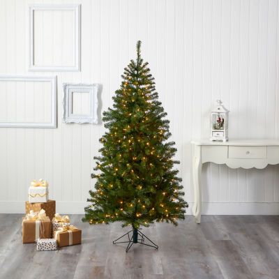 Nearly Natural Faux 6 Foot Pre-Lit Christmas Tree