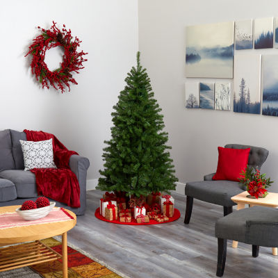 Nearly Natural Faux 6 Foot Pre-Lit Christmas Tree