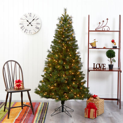 Nearly Natural Faux 6 Foot Pre-Lit Spruce Christmas Tree