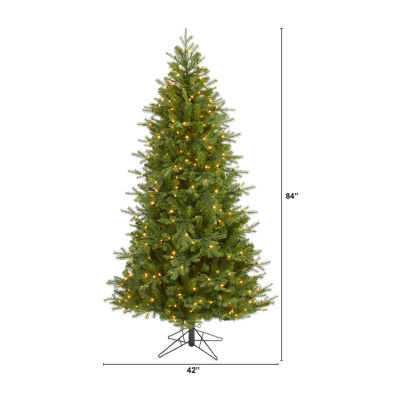 Nearly Natural Vienna Faux 7 Foot Pre-Lit Fir Christmas Tree