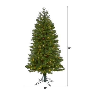 Nearly Natural Faux 5 Foot Pre-Lit Spruce Christmas Tree