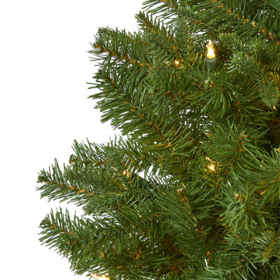 Nearly Natural Faux 5 Foot Pre-Lit Spruce Christmas Tree