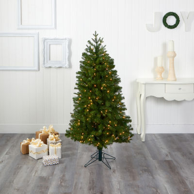 Nearly Natural Faux 5 Foot Pre-Lit Spruce Christmas Tree